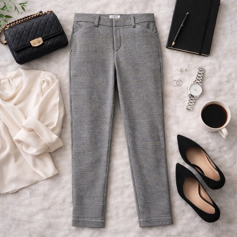 GAP Houndstooth Black and White Pants Signature Skinny size 6